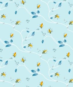 Blue Rosebud and Leaves